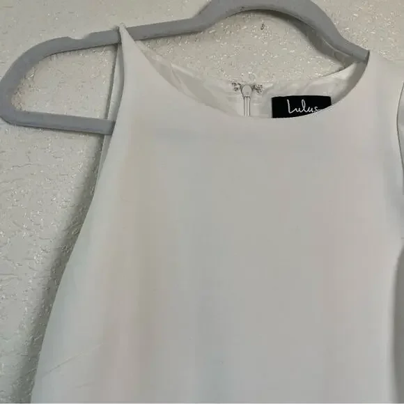 Lulus Dinah White One-Shoulder Ruffle Sleeve Dress Size Small EUC - Picture 8 of 12
